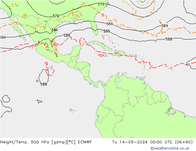 Geop./Temp. 500 hPa ECMWF mar 14.05.2024 00 UTC