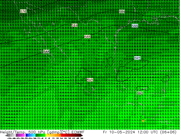 Z500/Rain (+SLP)/Z850 ECMWF vie 10.05.2024 12 UTC