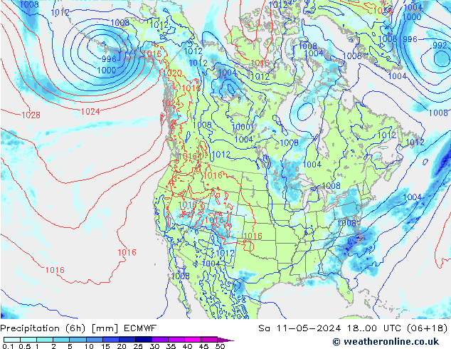 Z500/Rain (+SLP)/Z850 ECMWF Sa 11.05.2024 00 UTC