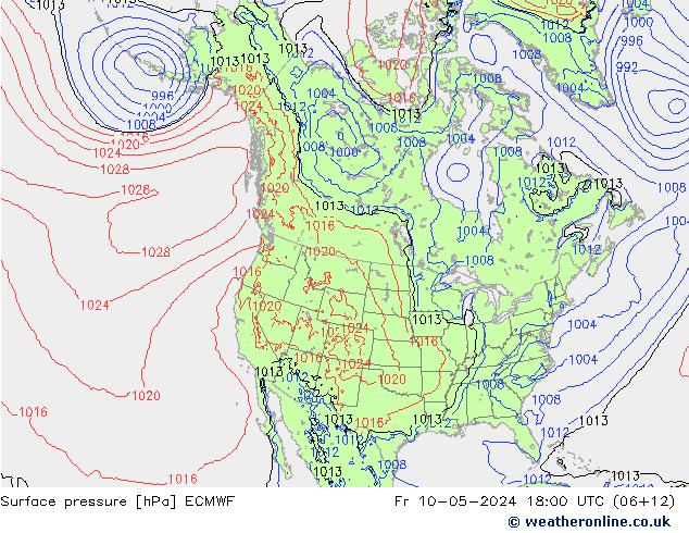 Bodendruck ECMWF Fr 10.05.2024 18 UTC