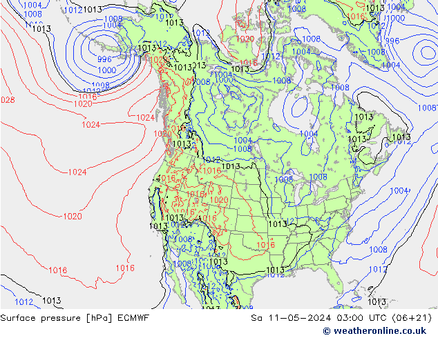 Surface pressure ECMWF Sa 11.05.2024 03 UTC