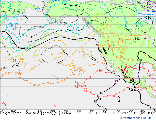 Z500/Rain (+SLP)/Z850 ECMWF Su 12.05.2024 12 UTC