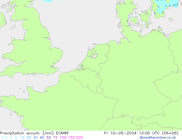 Precipitación acum. ECMWF vie 10.05.2024 12 UTC