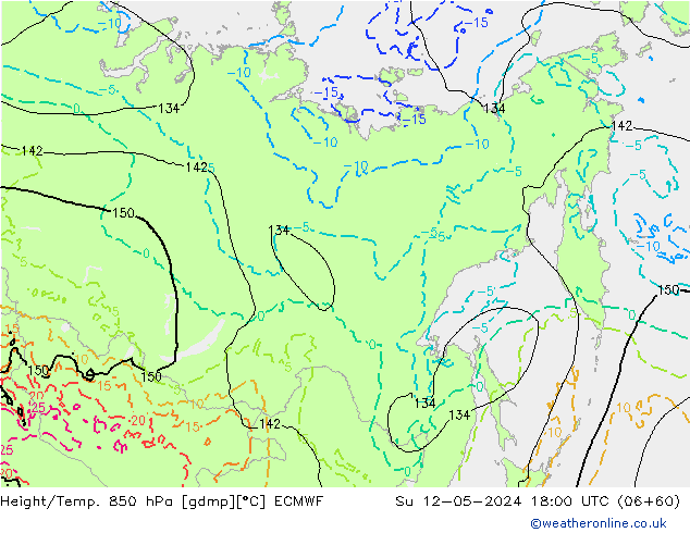 Height/Temp. 850 hPa ECMWF Ne 12.05.2024 18 UTC