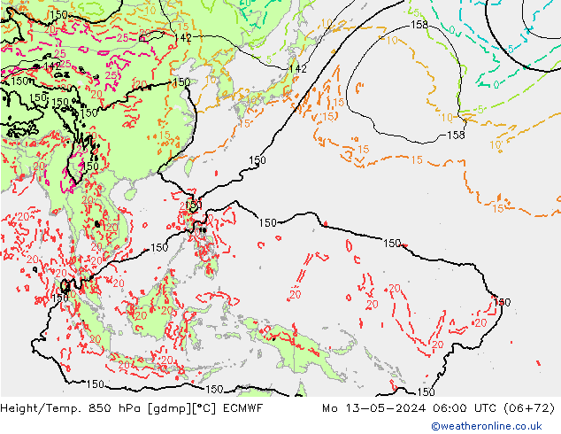 Z500/Rain (+SLP)/Z850 ECMWF Seg 13.05.2024 06 UTC