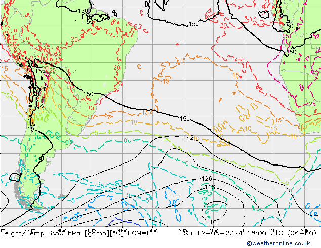 Z500/Rain (+SLP)/Z850 ECMWF Ne 12.05.2024 18 UTC