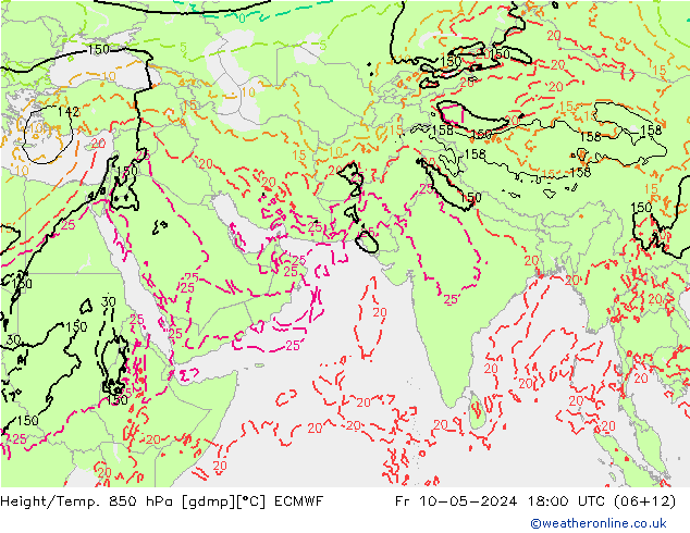 Z500/Rain (+SLP)/Z850 ECMWF Fr 10.05.2024 18 UTC