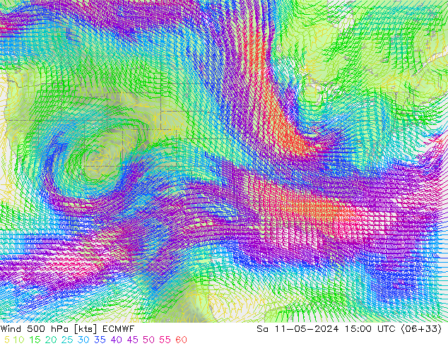 Wind 500 hPa ECMWF Sa 11.05.2024 15 UTC