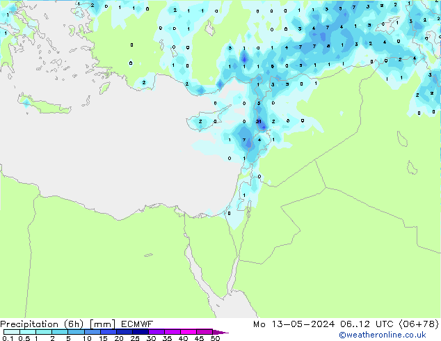 Z500/Rain (+SLP)/Z850 ECMWF пн 13.05.2024 12 UTC