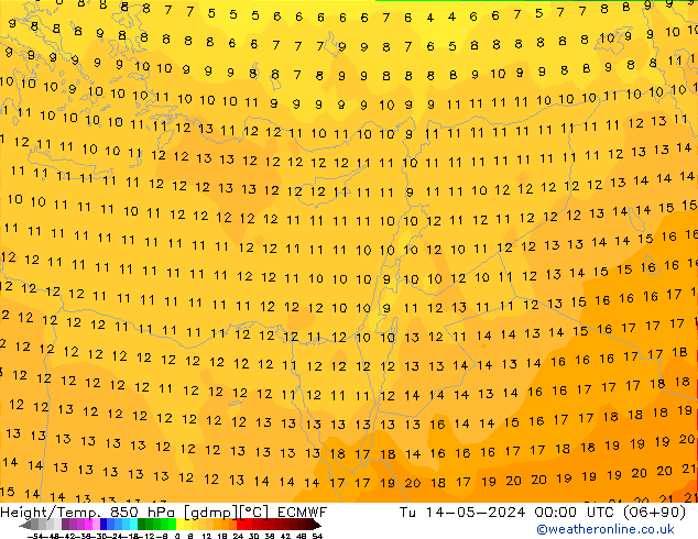 Z500/Rain (+SLP)/Z850 ECMWF Di 14.05.2024 00 UTC