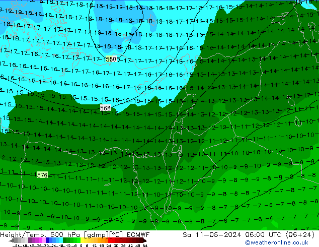 Z500/Rain (+SLP)/Z850 ECMWF sam 11.05.2024 06 UTC