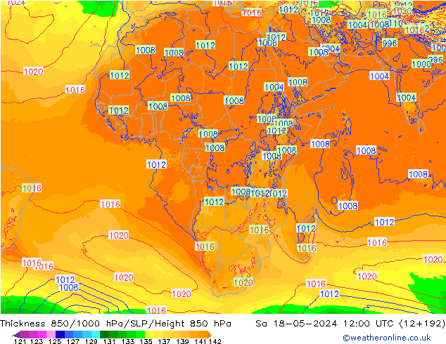 Thck 850-1000 hPa ECMWF Sa 18.05.2024 12 UTC