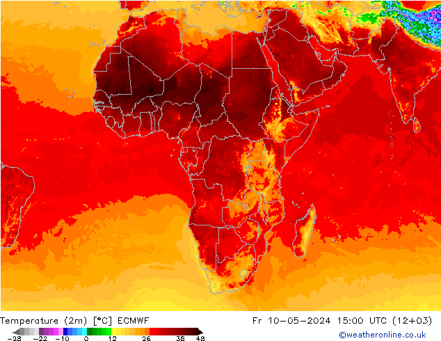 température (2m) ECMWF ven 10.05.2024 15 UTC