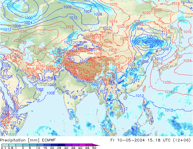 Precipitation ECMWF Fr 10.05.2024 18 UTC