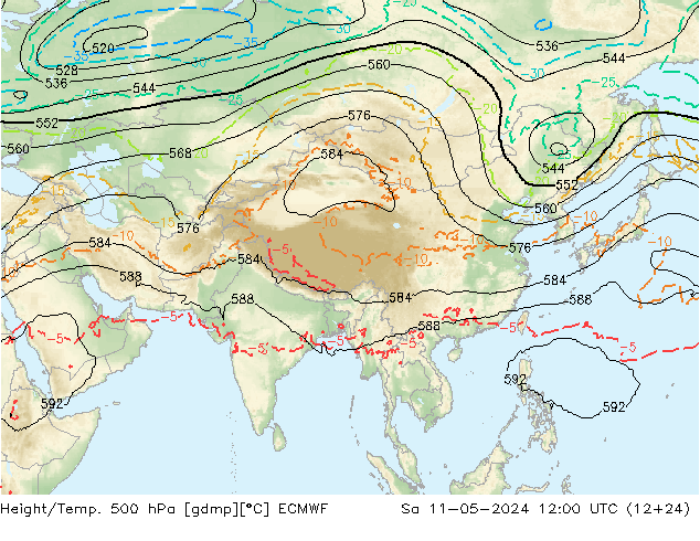 Z500/Rain (+SLP)/Z850 ECMWF so. 11.05.2024 12 UTC