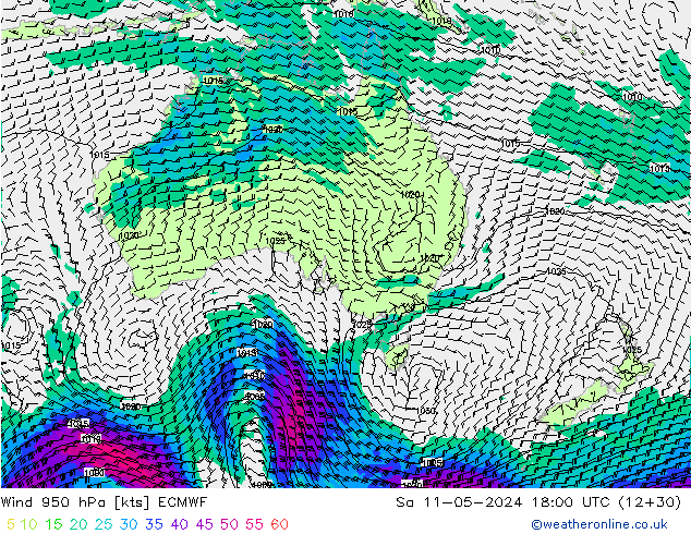 Wind 950 hPa ECMWF Sa 11.05.2024 18 UTC