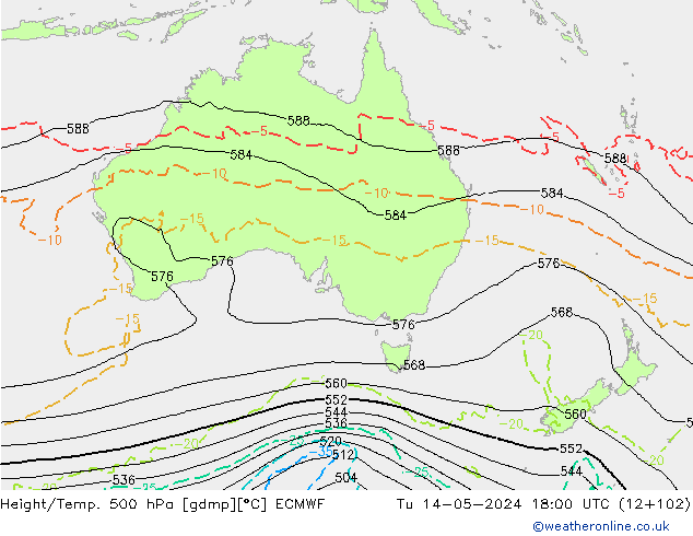 Z500/Regen(+SLP)/Z850 ECMWF di 14.05.2024 18 UTC