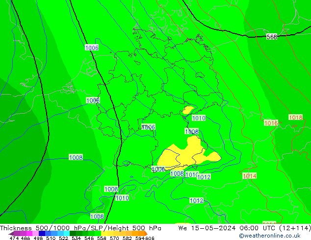 Dikte 500-1000hPa ECMWF wo 15.05.2024 06 UTC