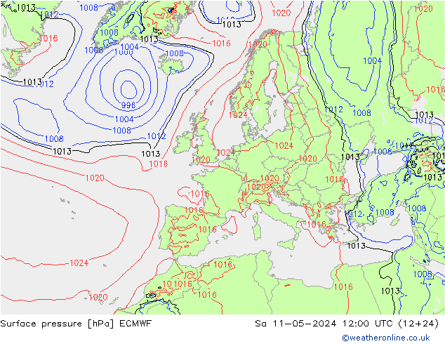 pressão do solo ECMWF Sáb 11.05.2024 12 UTC