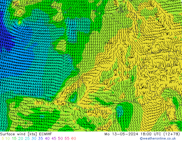  10 m ECMWF  13.05.2024 18 UTC