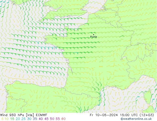 Wind 950 hPa ECMWF Fr 10.05.2024 15 UTC