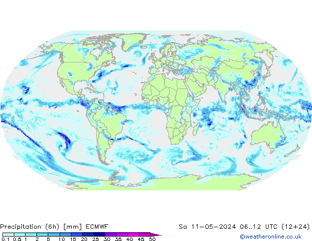 Z500/Rain (+SLP)/Z850 ECMWF sab 11.05.2024 12 UTC