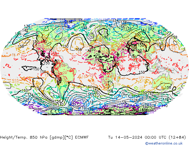 Z500/Rain (+SLP)/Z850 ECMWF Ter 14.05.2024 00 UTC