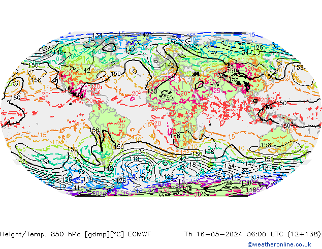 Height/Temp. 850 hPa ECMWF Th 16.05.2024 06 UTC