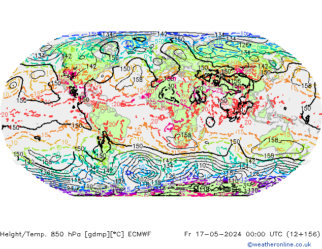 Z500/Yağmur (+YB)/Z850 ECMWF Cu 17.05.2024 00 UTC