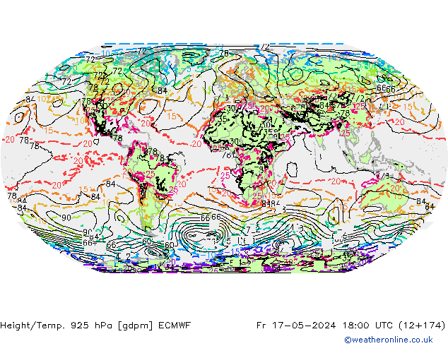 Géop./Temp. 925 hPa ECMWF ven 17.05.2024 18 UTC
