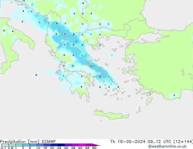 осадки ECMWF чт 16.05.2024 12 UTC