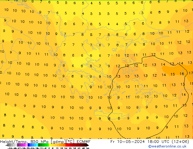 Z500/Rain (+SLP)/Z850 ECMWF Sex 10.05.2024 18 UTC