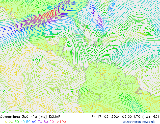 Streamlines 300 hPa ECMWF Fr 17.05.2024 06 UTC