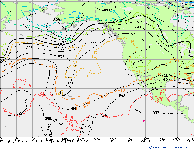 Height/Temp. 500 hPa ECMWF Pá 10.05.2024 15 UTC