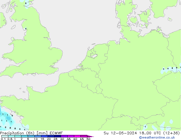 Yağış (6h) ECMWF Paz 12.05.2024 00 UTC