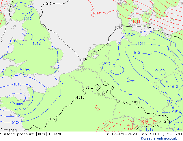 pressão do solo ECMWF Sex 17.05.2024 18 UTC