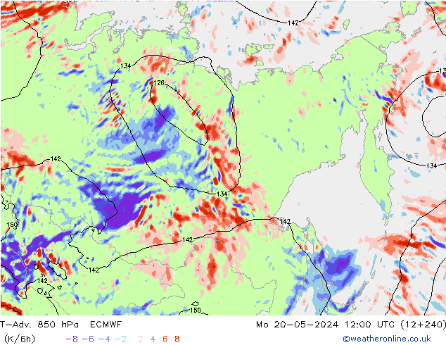 T-Adv. 850 hPa ECMWF Mo 20.05.2024 12 UTC