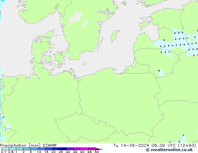 Precipitation ECMWF Tu 14.05.2024 09 UTC