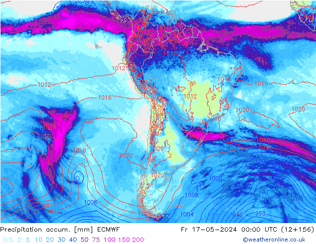 Precipitation accum. ECMWF  17.05.2024 00 UTC