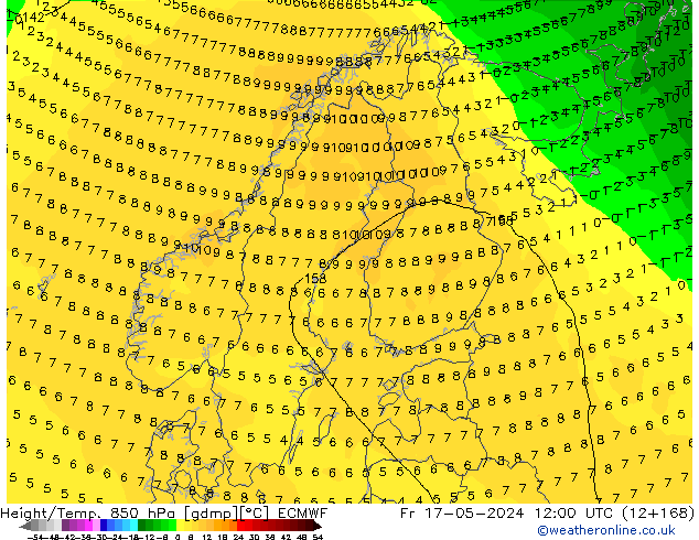 Z500/Rain (+SLP)/Z850 ECMWF пт 17.05.2024 12 UTC