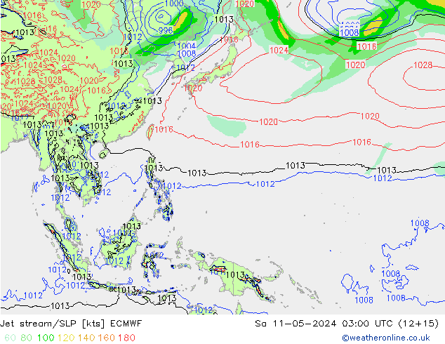 Jet Akımları/SLP ECMWF Cts 11.05.2024 03 UTC