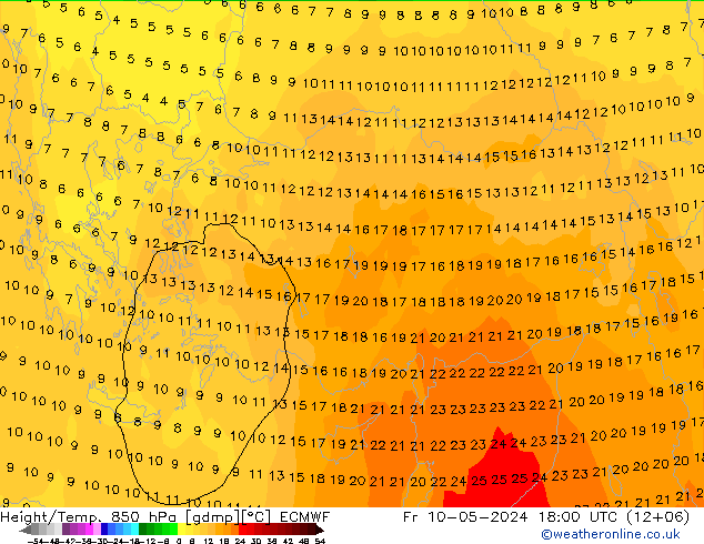 Z500/Rain (+SLP)/Z850 ECMWF Fr 10.05.2024 18 UTC