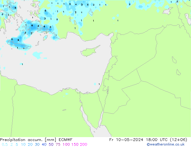 Precipitation accum. ECMWF ven 10.05.2024 18 UTC