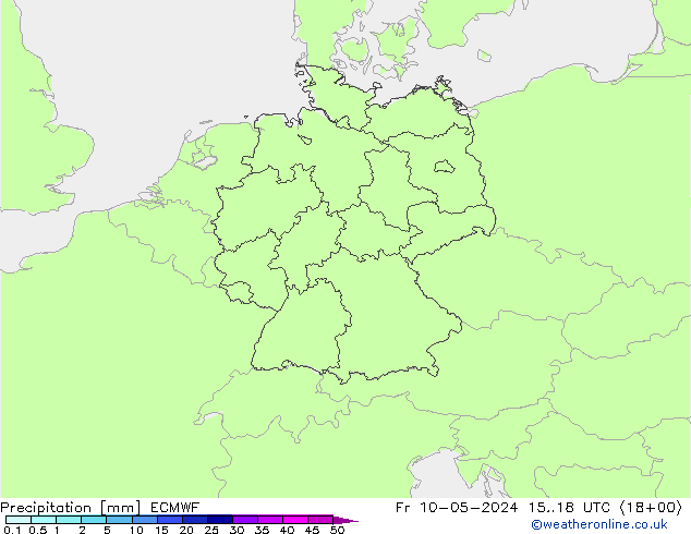 Precipitación ECMWF vie 10.05.2024 18 UTC