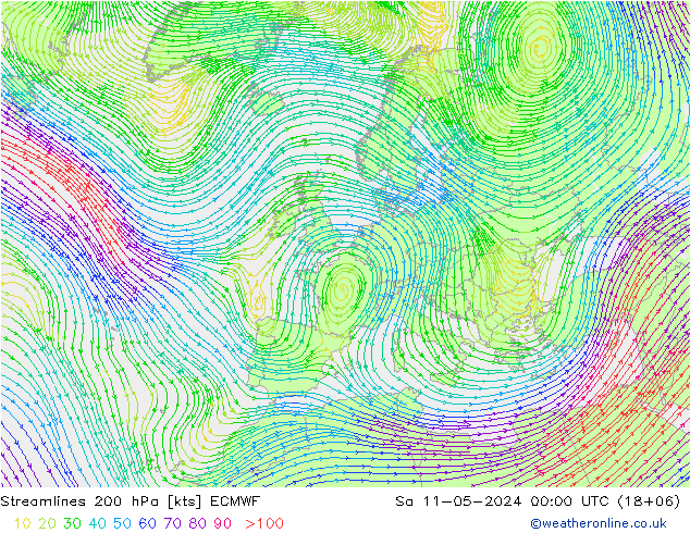 风 200 hPa ECMWF 星期六 11.05.2024 00 UTC