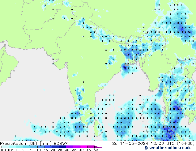 Z500/Rain (+SLP)/Z850 ECMWF сб 11.05.2024 00 UTC