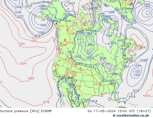 地面气压 ECMWF 星期六 11.05.2024 15 UTC