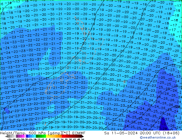 Z500/Rain (+SLP)/Z850 ECMWF Sa 11.05.2024 00 UTC