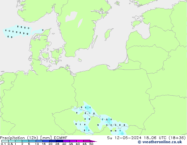 Precipitazione (12h) ECMWF dom 12.05.2024 06 UTC