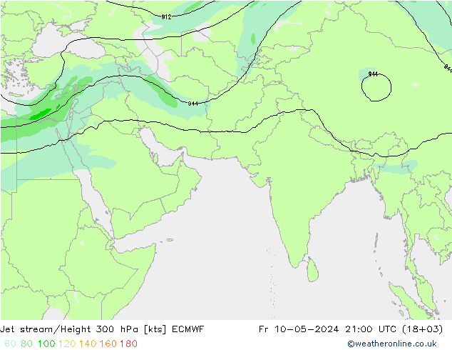高速氣流 ECMWF 星期五 10.05.2024 21 UTC